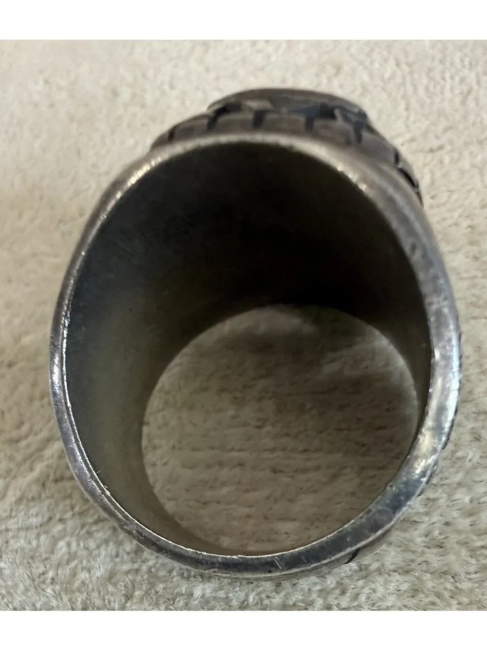 Local 598 UAW Ring Sterling Silver Genuine Stone 25 Years Of Service Size 8